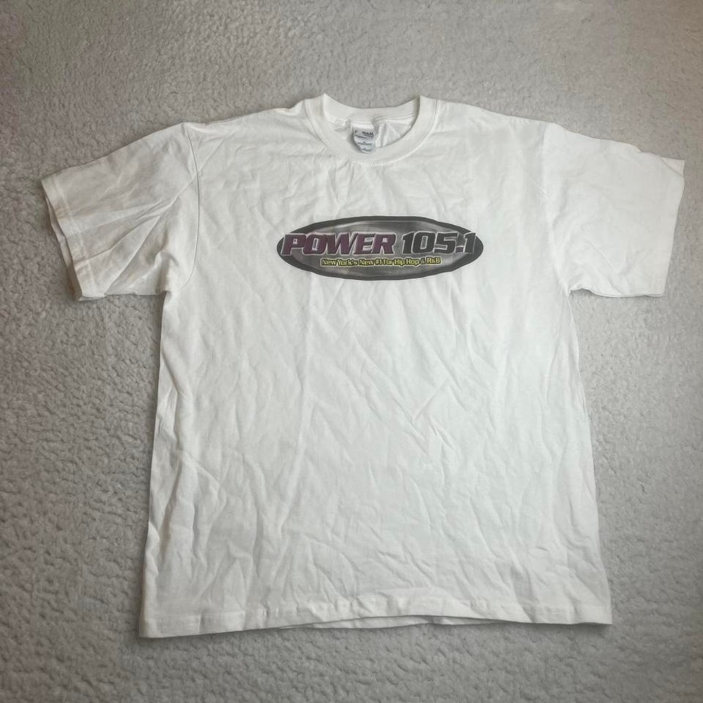 Vintage power‎ 105.1 men's white rap station radio 90s hiphop xl